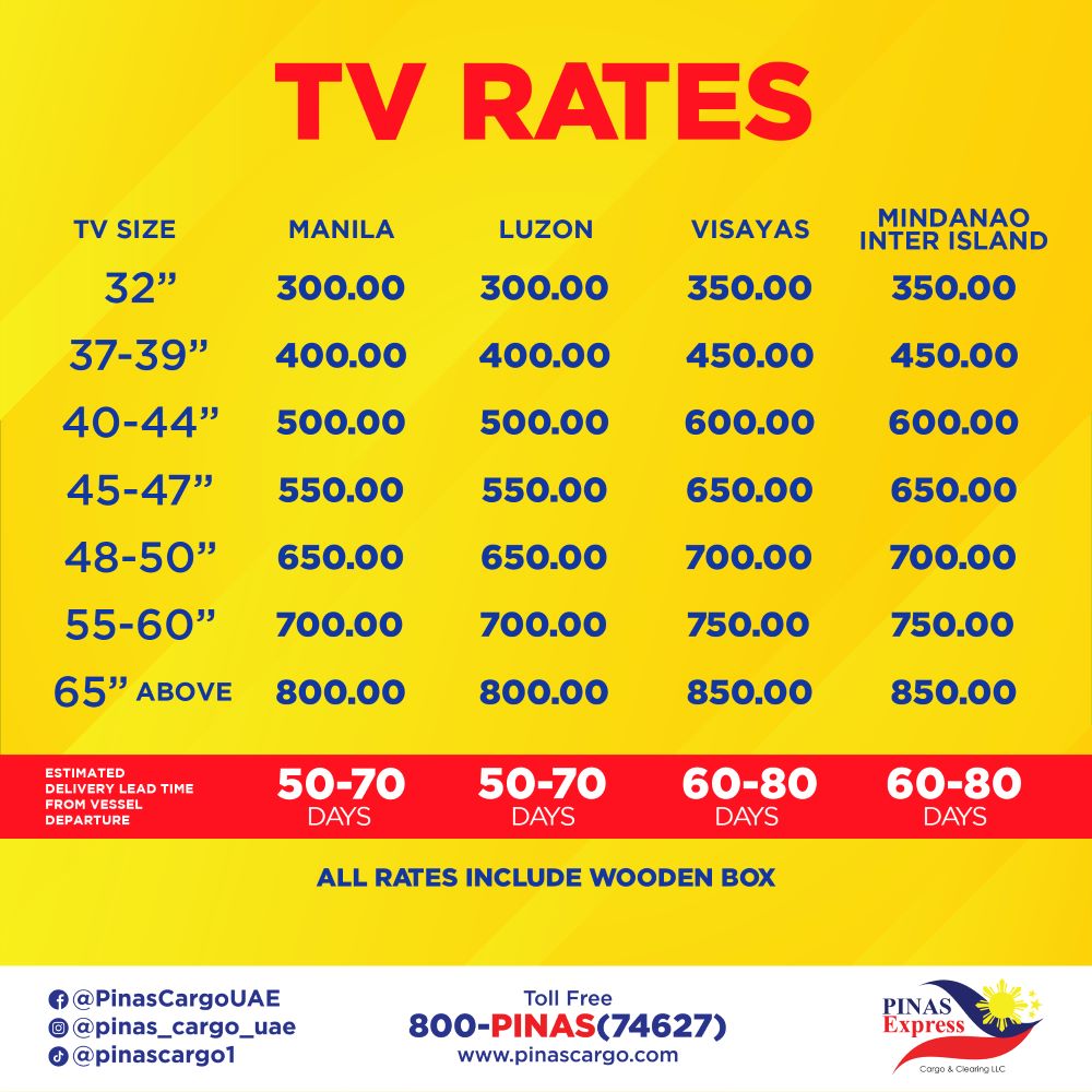 TV Rates MARCH 2024